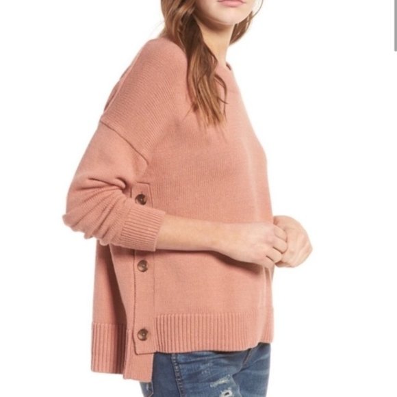 Madewell Brownstone Side-Button Sweater in Dusty Clay Size XS - Picture 2 of 7
